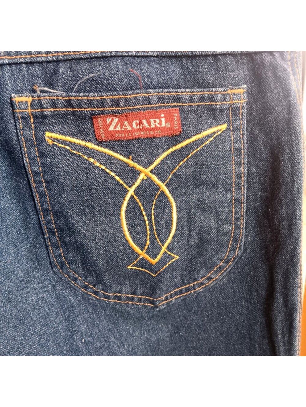 True Vintage Disco Jeans 30x31 80's Mens ZACARI embroidered DISCO POCKET DENIM